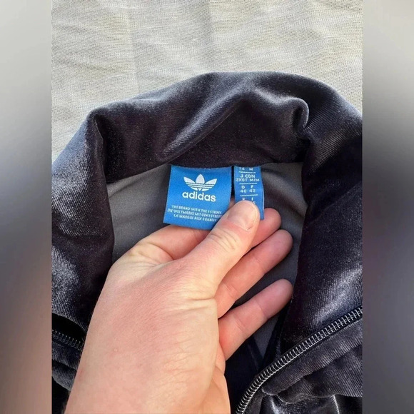 ADIDAS Blue Velvet Firebird Originals Track Full Zip Jacket, Womens Size M - Picture 7 of 8